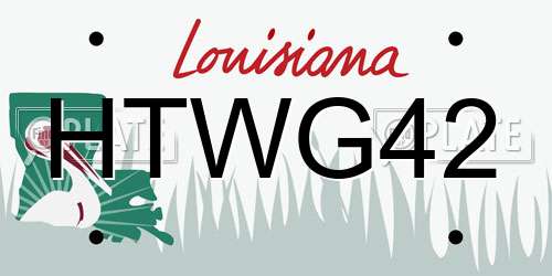 HTWG42 Louisiana License Plate