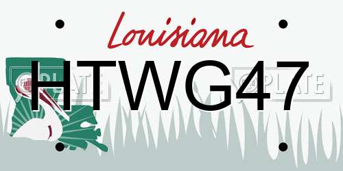 HTWG47 Louisiana License Plate