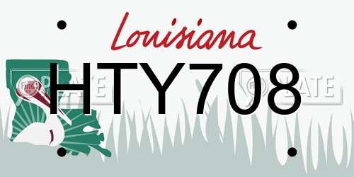 HTY708 Louisiana License Plate