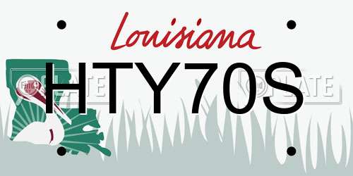 HTY70S Louisiana License Plate