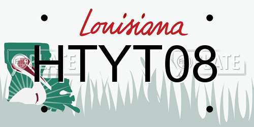 HTYT08 Louisiana License Plate