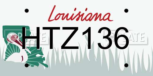 HTZ136 Louisiana License Plate