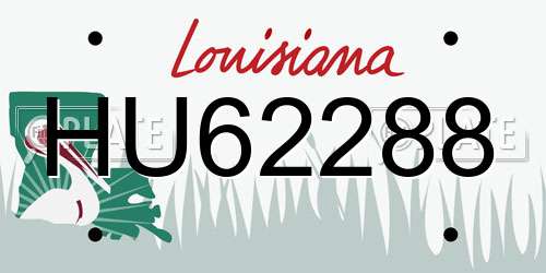 HU62288 Louisiana License Plate