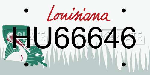 HU66646 Louisiana License Plate
