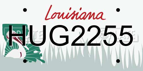 HUG2255 Louisiana License Plate