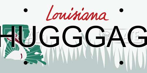 HUGGGAG Louisiana License Plate