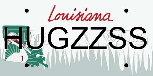 HUGZZSS Louisiana License Plate