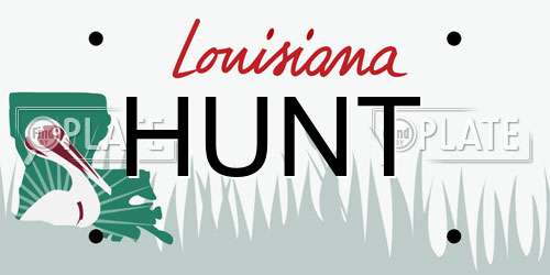 HUNT Louisiana License Plate