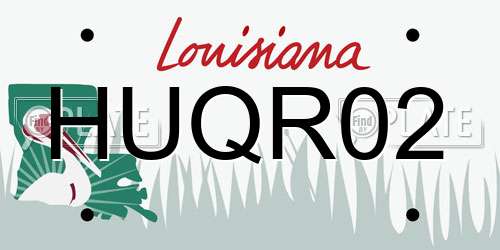 HUQR02 Louisiana License Plate