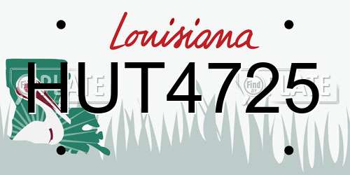 HUT4725 Louisiana License Plate