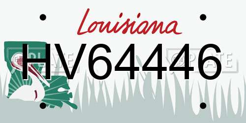 HV64446 Louisiana License Plate