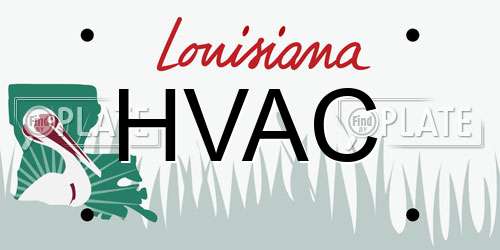 HVAC Louisiana License Plate