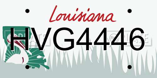 HVG4446 Louisiana License Plate