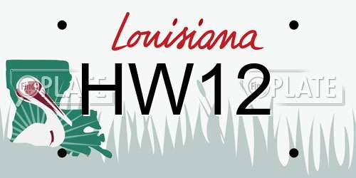 HW12 Louisiana License Plate