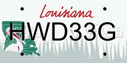 HWD33G Louisiana License Plate
