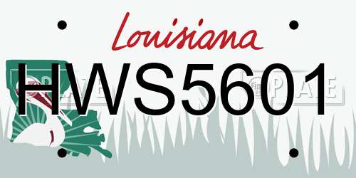 HWS5601 Louisiana License Plate