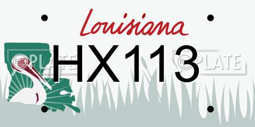 HX113 Louisiana License Plate