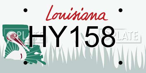 HY158 Louisiana License Plate