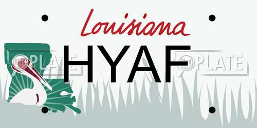 HYAF Louisiana License Plate