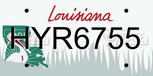 HYR6755 Louisiana License Plate