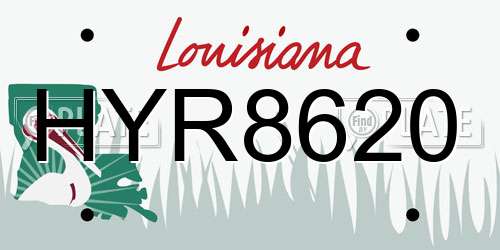 HYR8620 Louisiana License Plate