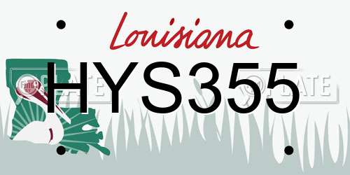 HYS355 Louisiana License Plate
