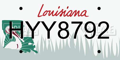 HYY8792 Louisiana License Plate