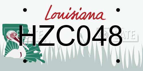 HZC048 Louisiana License Plate