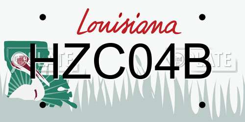 HZC04B Louisiana License Plate