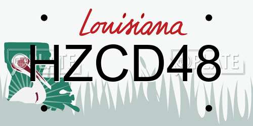 HZCD48 Louisiana License Plate