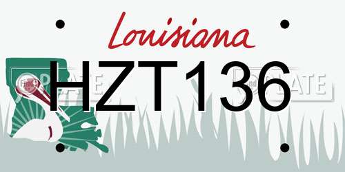 HZT136 Louisiana License Plate