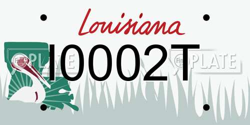 I0002T Louisiana License Plate