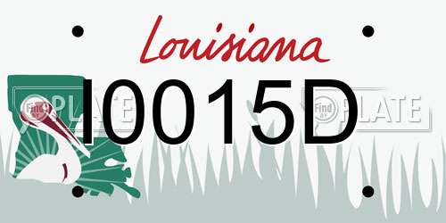 I0015D Louisiana License Plate