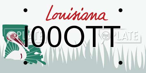 I00OTT Louisiana License Plate