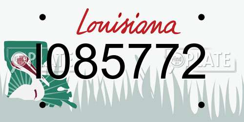 I085772 Louisiana License Plate