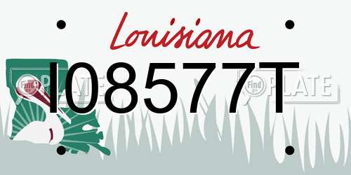 I08577T Louisiana License Plate