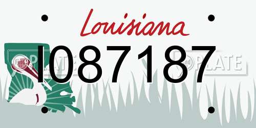 I087187 Louisiana License Plate