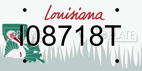 I08718T Louisiana License Plate
