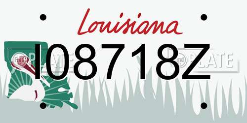 I08718Z Louisiana License Plate