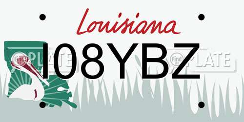 I08YBZ Louisiana License Plate