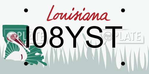 I08YST Louisiana License Plate