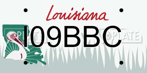 I09BBC Louisiana License Plate