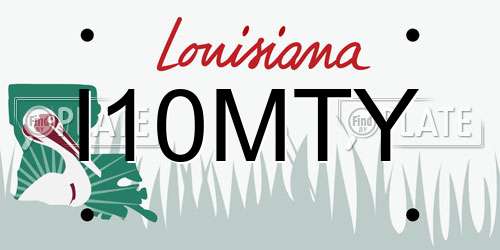 I10MTY Louisiana License Plate