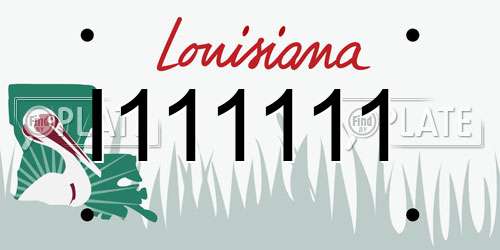 I111111 Louisiana License Plate