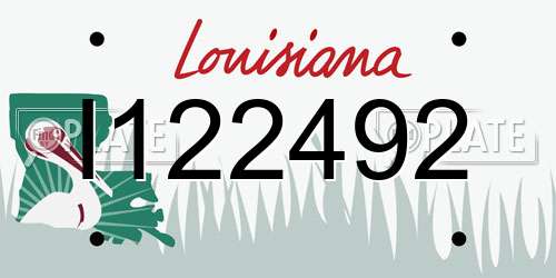 I122492 Louisiana License Plate