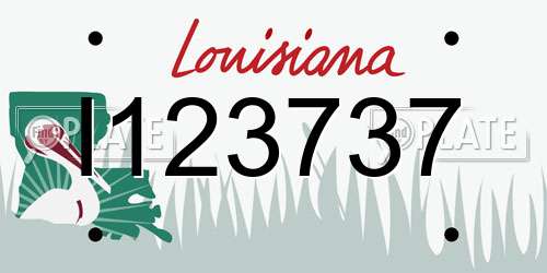I123737 Louisiana License Plate