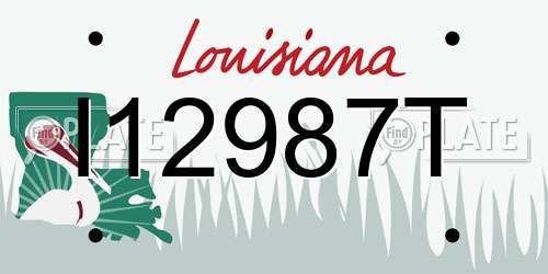 I12987T Louisiana License Plate