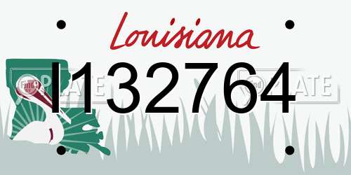 I132764 Louisiana License Plate