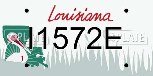 I1572E Louisiana License Plate