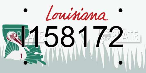 I158172 Louisiana License Plate